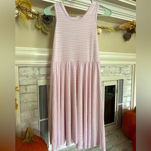 Dot Dot Smile Candy Striped Pink Dress Size 11 Like New